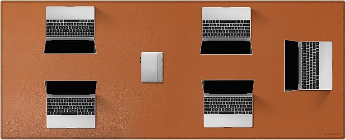 ZORESYN Conference Table Pads (70.9" x 31.5") - PU Leather Extended Large Mouse pad Office Desk Mat - Nonslip Base and Waterproof Desktop Writing Pad Mouse Mat (Light Brown)