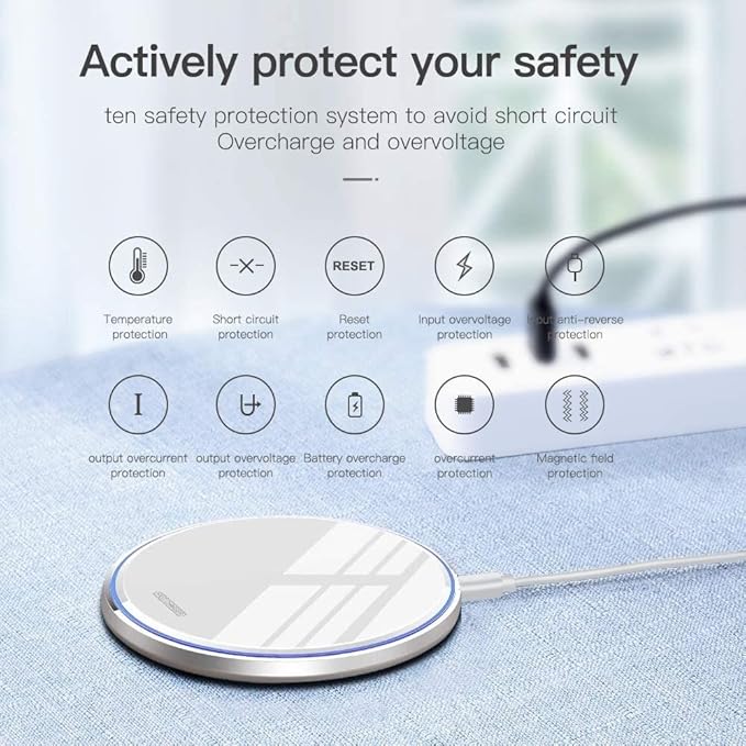Fast Wireless Charger,20W Max Wireless Charging Pad Compatible with iPhone 17/17 Pro/17 Pro Max/17 Air/16/15/14/13/12/X,AirPods;FDGAO Induction Charge Mat for Samsung Galaxy S25/S24/S23