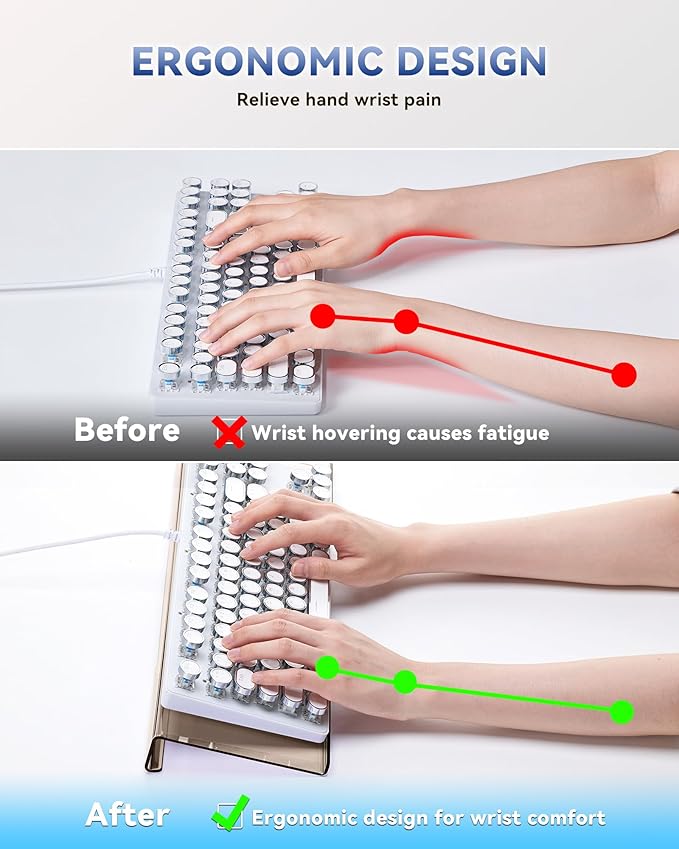 Laborio Acrylic Computer Keyboard Stand for Desktop (Coffee), Ergonomic Keyboard Tilted Elevated Rack Key Board Tray Holder Riser Stand for Office Home Desk Work Supplies