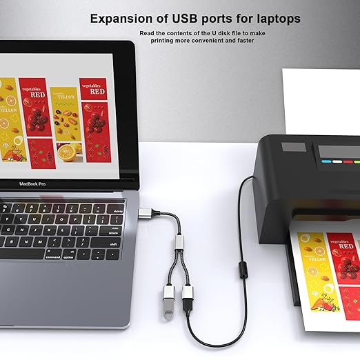 Fidioto USB A Splitter, USB A Male to 2 Female USBA Y Splitter, USB Splitter 1 in 2 Out Support Charging and Data Transfer for Printer/Keyboard/Flash Drive/PlayStation/Laptop/LED/Headsets Etc