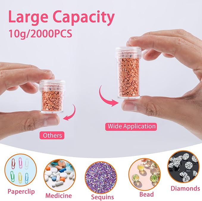 LYMUSUMI Diamond Art Storage Containers 120 Slots Diamond Painting Accessories and Tools Portable Bead Organizer Boxes for Adults（Rose Red）