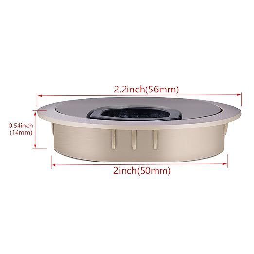 3Psc Desk Grommet,Cable Cord Hole Cover for Home and Office,Metal Zinc Alloy Materilal (Bronze, 2 Inchs)
