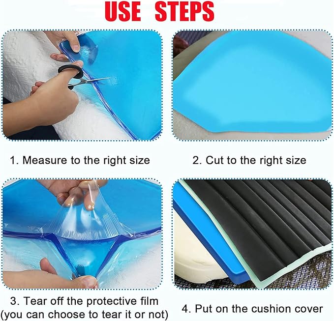 Motorcycle Seat Gel Pad Driver/Passenger Car Seat Cushion Shock Absorption Mat Reduce Fatigue Comfortable Soft Pad DIY Seat Pad Cooling Cushion Motorcycle Seat Foam (30 x 25 x 1.2cm)