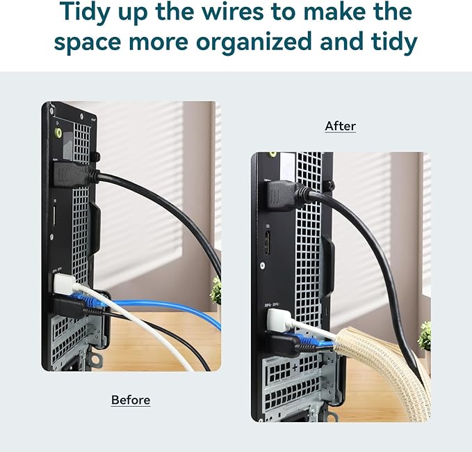 Wire Loom Tubing, 10ft Split Braided Cable Management Sleeve, Flexible Mesh Cord Protector Cable Sleeve for TV Computer (Wooden Color, 3/16")