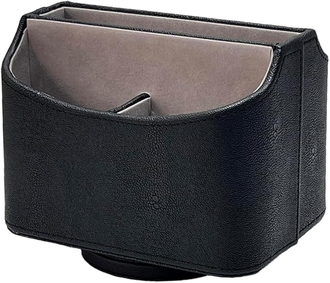 UnionBasic Rotating Desk Organizer, 360 Desk Spinning Caddy, Desktop TV Guide/Mail/Media/Remote Controller Holder Organizer,Fishskin Black