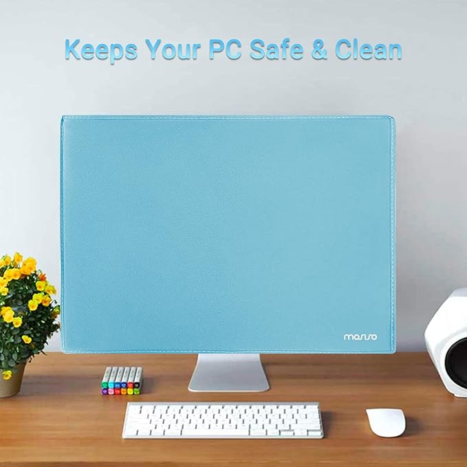 MOSISO Monitor Dust Cover 26, 27, 28, 29 inch Anti-Static Dustproof LCD/LED/HD Panel Case Computer Screen Protective Sleeve Compatible with iMac 27 inch, 26-29 inch PC, Desktop and TV, Sky Blue