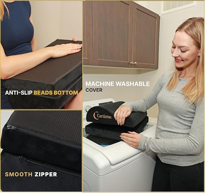 Foot Rest for Under Desk at Work-Ergonomic FootRest UnderDesk Foot Stool for Pain Relief with Washable Covers-Non-Slip Under Desk Footrest Office, Home & Travel-Adjustable Office Foot Rest