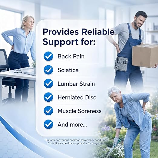 Modern Back Brace for Lower Back Pain Relief, 9" Wide Lumbar Support Belt for Men and Women with Removable Aluminum Panel, 3D Knitted Mesh Back Support Brace with Dual Compression Straps for Work, Lifting, Driving & Daily Wear