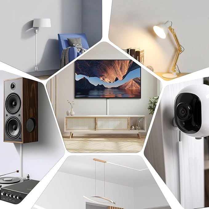 118”TV Cord Hider for Wall Mounted TV, Selfadhesive Wall Cable Hider for 1 Cord, Flexible Silicone White Cord Covers Wire Hiders for Cords on Wall,Babyproof Cable Concealer Raceway Management