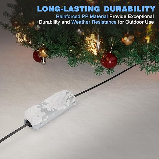 Flemoon [3 Pack] Outdoor Extension Cord Cover Waterproof, Weatherproof Electrical Connection Box for Straight Plug, Outlet, Socket, Halloween, Christmas Holiday Decoration String Light, Light Grey