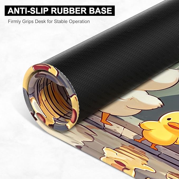 Desk Pad, 32" x 16" XXXL Extended Large Gaming Mouse Pad, Desktop Decor Desk Mat, Men Women Office Supplies and Accessories, Cute Anime Mouse Mat for Laptop & Keyboard, Cute Duck