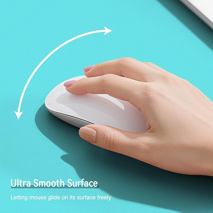 Leather Mouse Pad with Stitched Edge, Waterproof Gaming Mouse Mat for Computers, Laptop, Office & Home (Light Blue, 11"*8")
