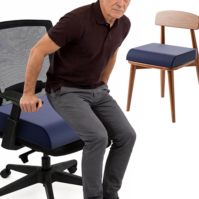 Gel-Infused Memory Foam Wheelchair Cushions, 3-Layer Breathable Pad for Recliner, Office Chair,Desk& Car Seat, Support for Coccyx & Sciatica Relief. Non-Slip 18‘’x16''x4''(Grey)