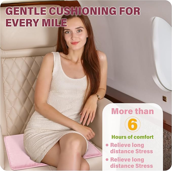 SPRING SEAON Large Gel Seat Cushion for Pressure Relief – Honeycomb Buffer Design with Extra Thick Filling, Anti-Slip Bottom, Perfect for Long Sitting, Travel, Airplane and Daily Comfort (Pink)