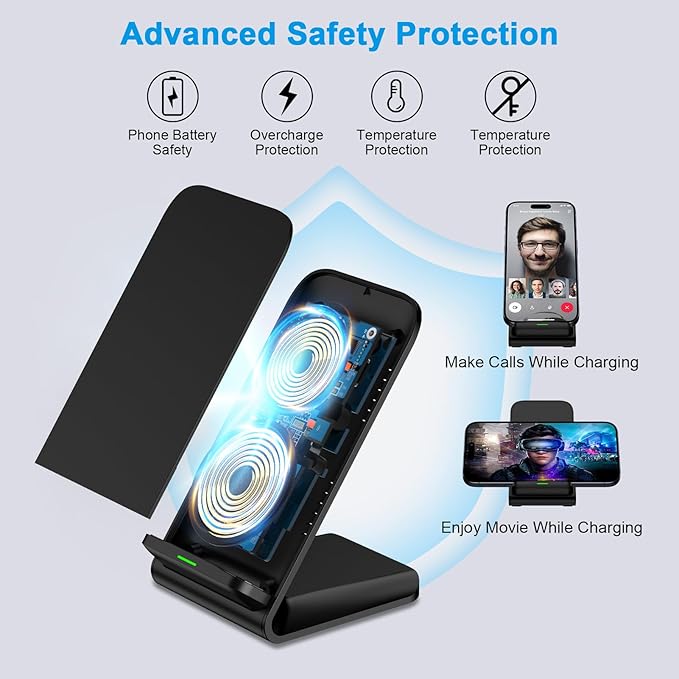 Wireless Charger Samsung Fast Charging Stand for Samsung Galaxy S26 Ultra S26+ S26 S25 S24 S23 S22 S21 S20 Ultra FE, 15W Android Phone Wireless Charger Stand for Pixel 10a 10 9 Pro XL Fold 8a 7 Pro