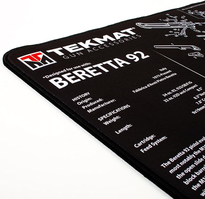 TekMat Ultra Handgun Mat 20" x 15" – Gun Cleaning & Maintenance Mat with Non-Slip Rubber Base and Oil-Resistant Surface for Pistols