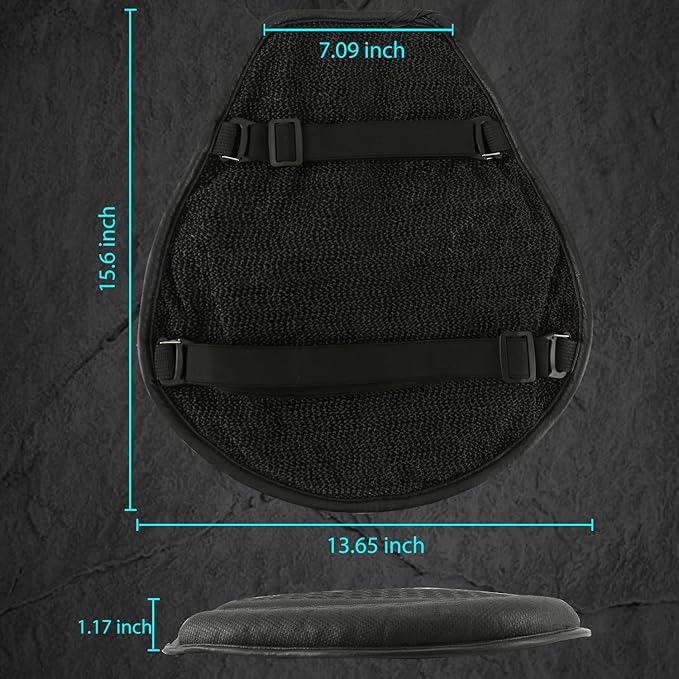 SUNPIE Motorcycle Seat Cushion Gel Pad Foldable Soft Seats with Pressure Relief Pads for Motorcycles Breathable and Shock Absorption Lightweight Large Seat Pad for Long Rides(Large)