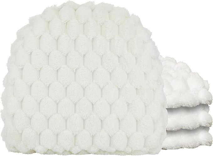 Klear Vu Raindrop The Gripper Non Slip Chair Cushions, Soft & Comfortable Seat Pad, Sitting Pillow for Kitchen, Dining or Office, 4 Count (Pack of 1), Podcast White