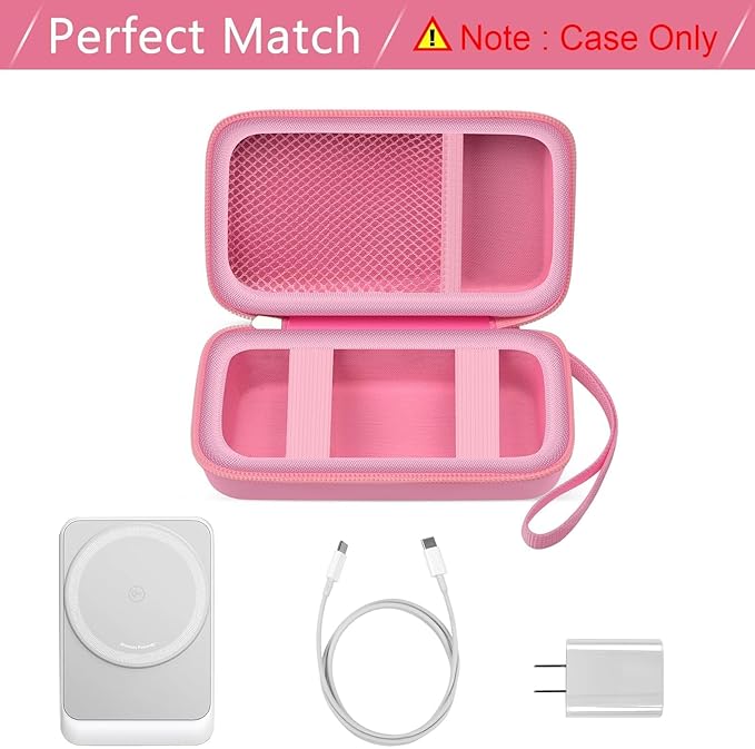 ANKHOH Case for Anker MagGo for Ucomx 3-in-1 for MagGo UFO Charging Station,for Augnner for Iseyyox for Apple MagSafe Duo for LISEN Wireless Charger Foldable Magnetic Charging Stand Storage Box-Pink