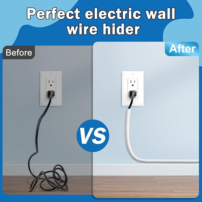 UOMTFAI Wall Cord Hider 118 Inch - Self-Adhesive Wire Cover Raceway for Walls, Flexible PVC Cable Concealer for Home and Office, W0.59 H0.39in - White