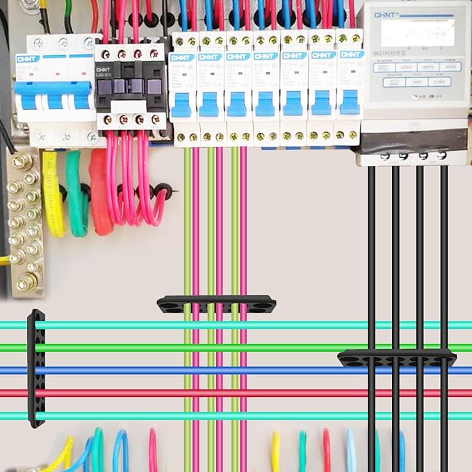 100Pack Cable Chase-Wire Bracket, Cable Support Wire Bracket Holder for NMB Electrical Cord Organized Management, Electrical Wire Brackets, 1" with 10-Hole Design