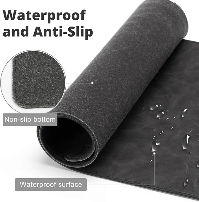 Magnetic Wireless Charging Mouse Mat, 31"x11.7" Large Mouse Pad with Wireless Charging, Microfiber Leather Office Desk Pad, Waterproof Extended Computer Keyboard Desk Mat for Office & Home, Laptop