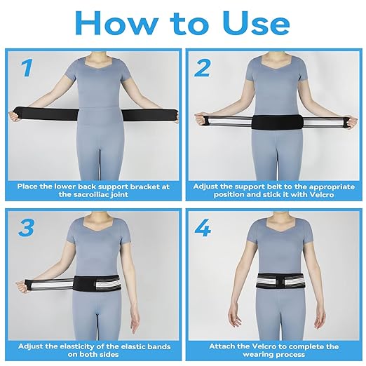 Waist Belt Sacroiliac Hip Belt, Lumbar Support Sciatica Pain Relief, Sacroiliac SI Joint - Lower Back Support Brace for Women and Men, Non-Slip and Adjustable & Breathable Back Pain Relief