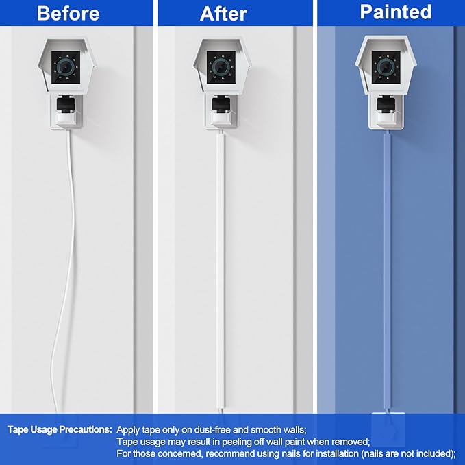 Cord Hider for One Wire, 102in Cable Hider Concealer, Paintable Wall Wire Covers, PVC Cable Management Raceway for A Thick Extension Cord, W0.59 H0.4in, Beige