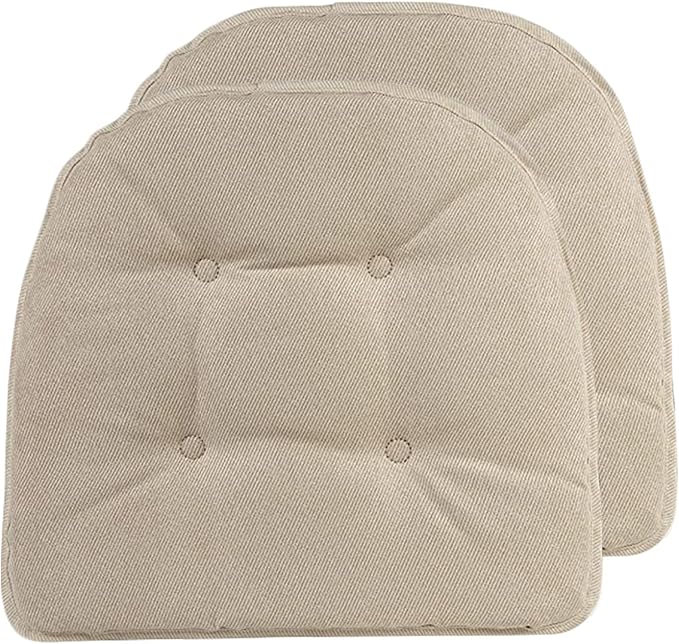 Non-Slip Chair Cushions, Assembled in USA, U-Shaped Skid-Proof Seat Pads for Dining Room, Kitchen, Office, 15"x16"