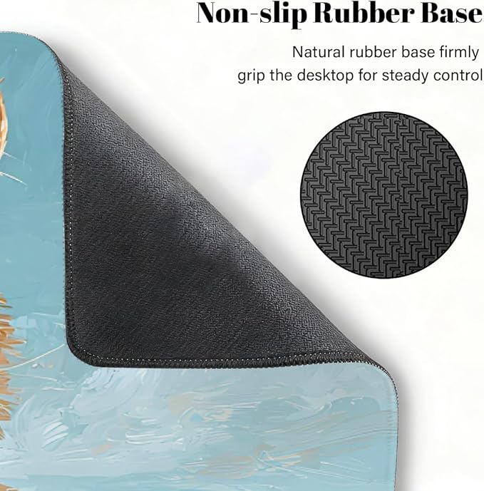 Cat Beach Funny Large Mouse Pad Non-Slip Rubber Long Gaming Desk Mat Big Computer Keyboard Mousepad Waterproof Protector Wristing Pad for Gaming Office Home Decorative 31.5 X 11.8 Inch