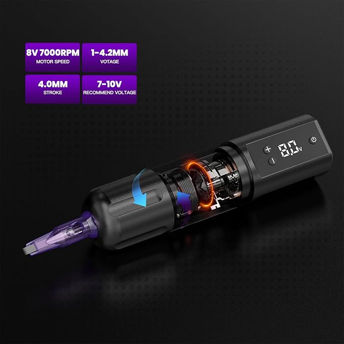 Wormhole Wireless Tattoo Gun Kit for Beginners – Complete Tattoo Kit with Tattoo Cartridges Needle, Tattoo Ink, Rotary Tattoo Pen with 1800mAh Tattoo Battery Tattoo Machine Starter Set for Practice