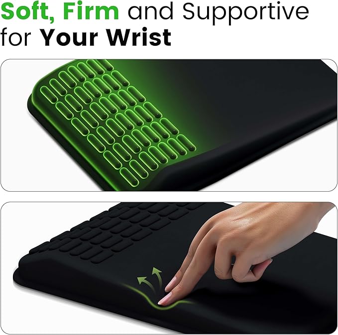 MEKASS Mouse Pad with Wrist Rest, Ergonomic Slope Mousepad for Carpal Tunnel Pain Relief, Memory Foam Desk Computer Wrist Support Mouse Pad with for Office Home (Sunflower)