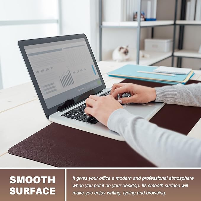 K KNODEL Non-Slip Desk Mat, Desk Pad, Desk Blotter, Desktop Mat for Desk, Small Desk Protector, Office Computer and Laptop Mat for Desk (23.6"x13.8", Brown)