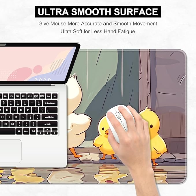 Desk Pad, 32" x 16" XXXL Extended Large Gaming Mouse Pad, Desktop Decor Desk Mat, Men Women Office Supplies and Accessories, Cute Anime Mouse Mat for Laptop & Keyboard, Cute Duck