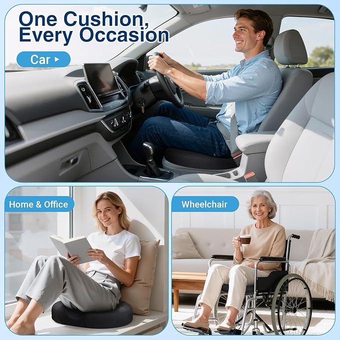 CushZone Donut Pillow for Postpartum Pregnancy - Large Ergonomic Chair Seat Cushions, Office Chair Cushion, Breathable Hemorrhoid Pillow, Lifting Chair Pads for Sitting, After Surgery(Grey, XL)