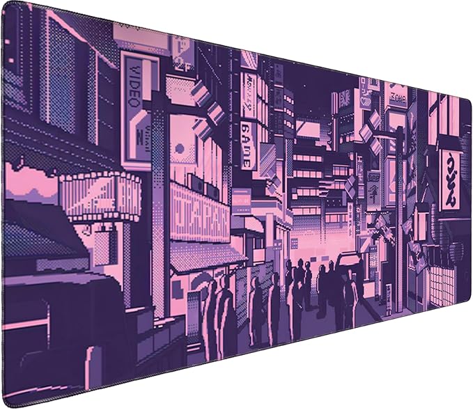 LifetimeWarrantly Japanese Large Extended Mouse Pad with Stitched Edges (35.4”x15.6”) - Waterproof Desk Mat, Non-Slip Rubber Base for All-Desk Coverage, Perfect for Gaming, Office, and Home