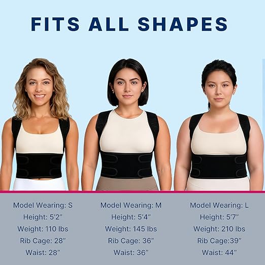 Back Brace Posture Corrector for Women and Men, Adjustable Shoulder Straightener Full Lumbar Support Belt, Upper and Lower Back Pain Relief, Scoliosis Hunchback Hump Thoracic Spine Corrector (Black S)