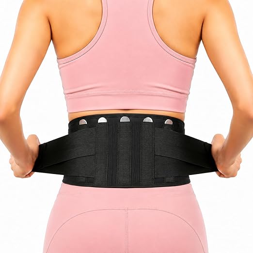 Back Brace for Lower Back Pain Relief, Wide Lumbar Support Belt for Men & Women, 5 Removable Metal Stays, Herniated Disc, Sciatica, Work & Lifting, Breathable Back Support (Medium 30"-38.9")