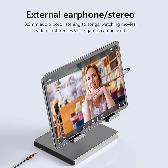 Aluminum Stand with 9-in-1 Type C Dock,100W PD,4K HDMI, Foldable for iPad Pro/Air, All-in-One Docking Station & Adjustable Holder, USB 3.0/Ethernet/SD Reader