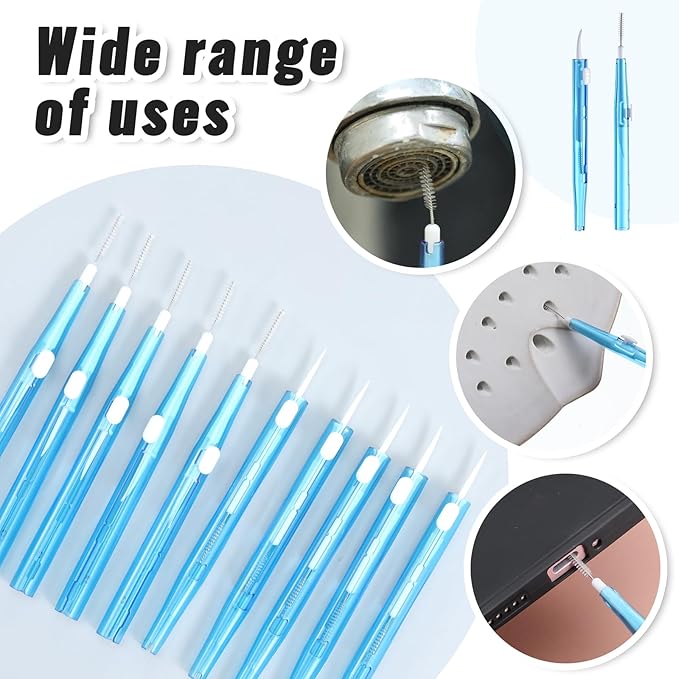 10Pcs Cell Phone Cleaning Kit, Dual Head Anti-Clogging Nylon Brushes Hook Cleaner, Multifunction Mini Cleaning Kits for 16 17 Pro Max Charging Port, Phone Speaker, Earphone, Tablet, Camera, Keyboard