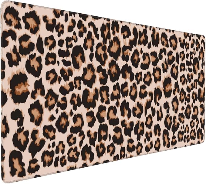 Cheetah Leopard Print Large Mouse Pad & Desk Mat Animal Skin Extended Mousepad Non-Slip Rubber Base Laptop Computer Keyboard Pad for Gaming, Office & Home Decor, XXXL - 35.4" X 15.7"