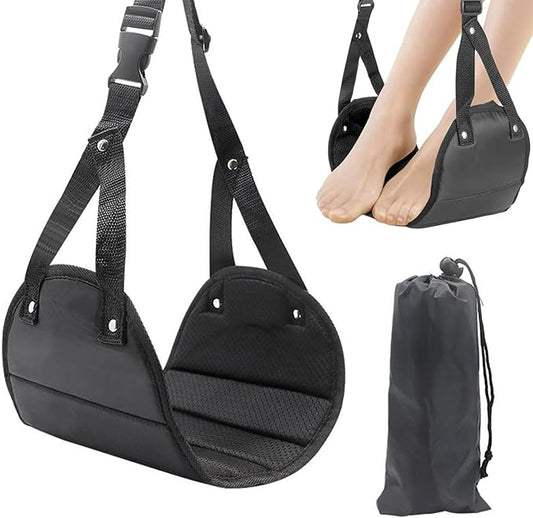 1-Pack Foot Hammock for Plane Travel | Adjustable and Lightweight Portable Under Desk Foot Rest for Air Travel and Office | Essentials to Relax Your Feet
