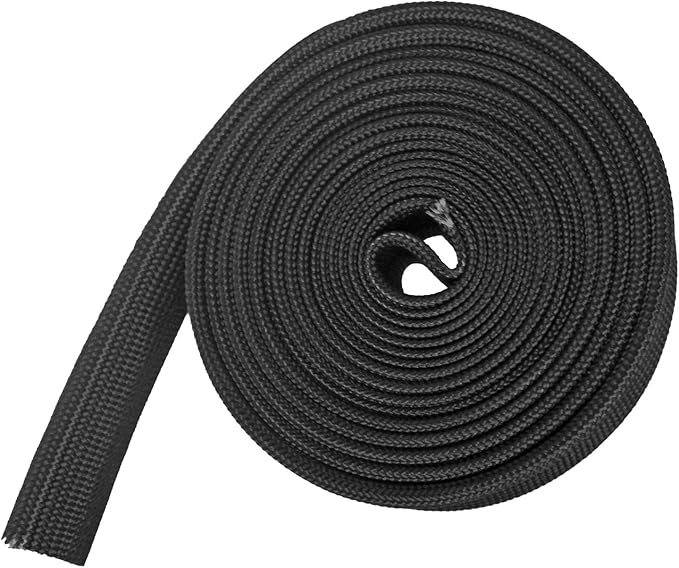 Fiberglass Heat Shield Sleeve - 3/4" ID X 10' Adjustable Hose Heat Shield Spark Plug Wire Black For Car Wire Loom Brake Line Cable