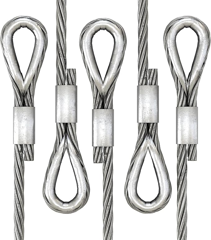 uxcell 100Pcs Aluminum Crimping Loop Sleeve for 1/32" Diameter Wire Rope, Double Ferrule Aluminum Wire Rope Sleeve for Cable Line End