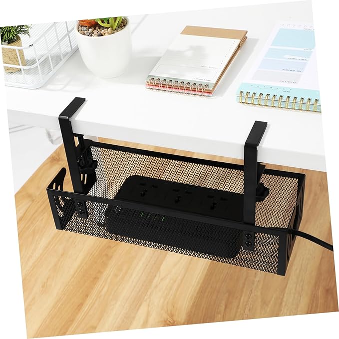 Veemoon Cable Management Tray Clamp Design Hide Cables Wall Wire Organizers for Cords under Desk Cord Management Holder