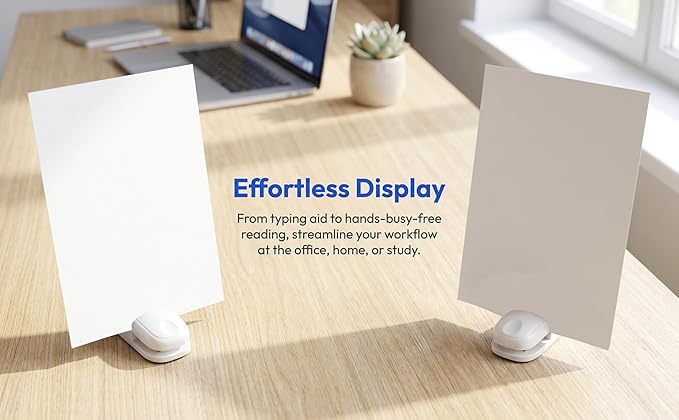 3 Pack Document Holder for Typing, Portable Paper Stand for Desk with Non-Slip Base, Plastic A4 Paper Holder for Office Desk, Computer, Bank, Compact Typing Stand