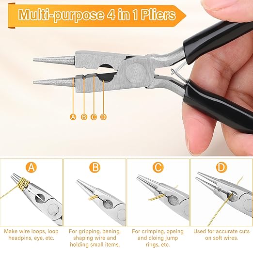 Modacraft 20 Gauge Gold Jewelry Wire & 4-in-1 Pliers Kit - 82FT Tarnish Resistant Copper Craft Wire (0.8mm) for Wire Wrapping, DIY Jewelry Making, Christmas Ornaments & Holiday Decorations
