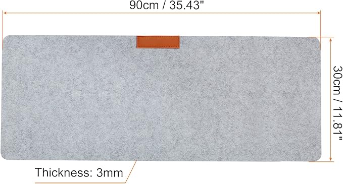 PATIKIL 35x12 Desk Mat Protector, Dual Side Soft Smooth Mouse Pad Writing Mat for Office Home, Gray