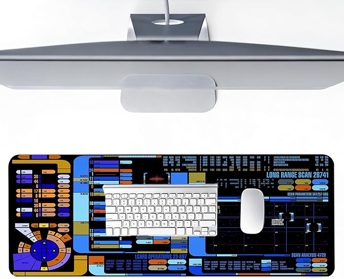 Large Gaming Mouse Pad, Desk Mat Extended XXL Keyboard Desk Pad with Non-Slip Base, 31.5x11.8 inch Black Gamer Mousepad for Office, Home & Gaming Room Decor (Spaceship Sci-f-5)
