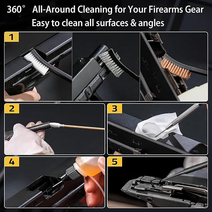 Gun Cleaning Kit with Mat, 35"x12" Rifle Shotgun Cleaning Mat Anti-Slip PP Material with Gun Cleaning kit, Magnetic Maintenance Mat with Organizer Parts Tray,Protective Workbench Mat for Gun Cleaning